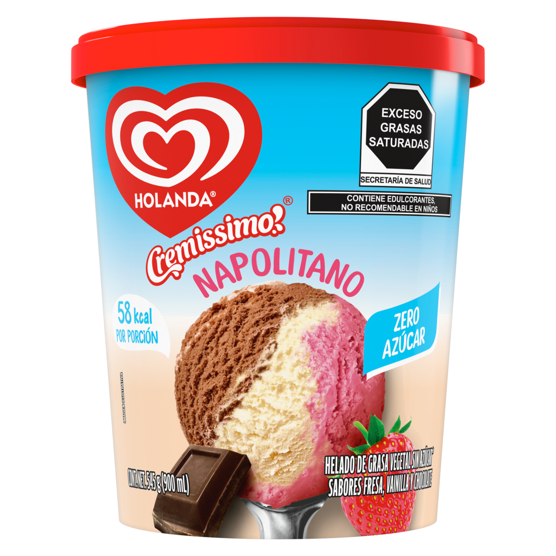 Helado Napolitano Zero Azúcar