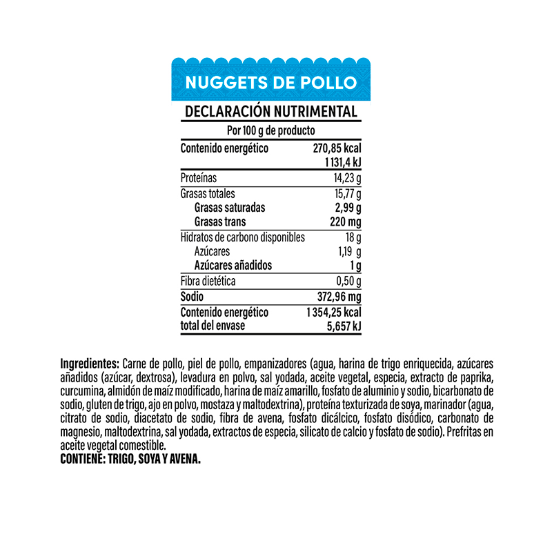 Nuggets de Pollo Empanizado - Prakticongelados