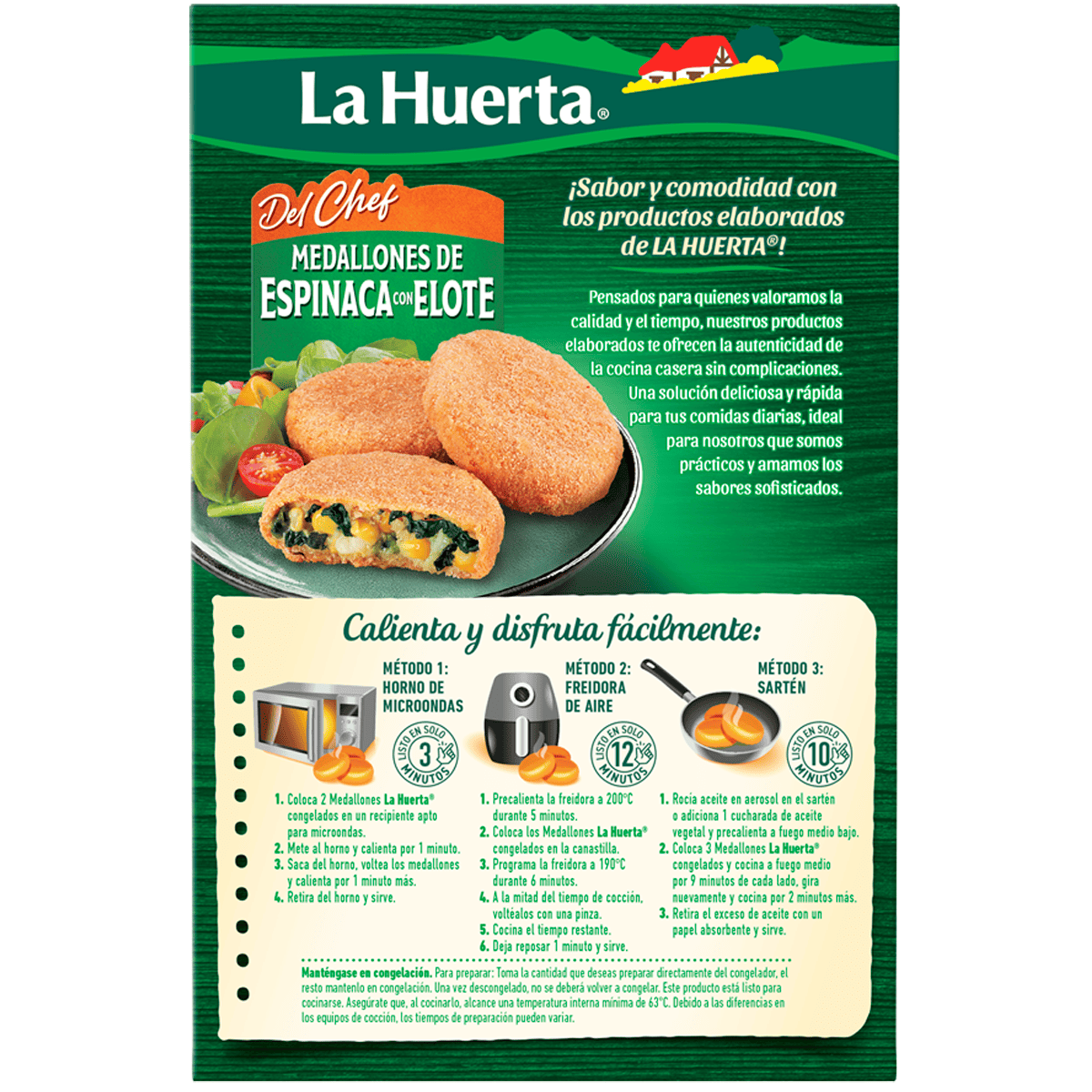Medallones de Espinaca con Elote