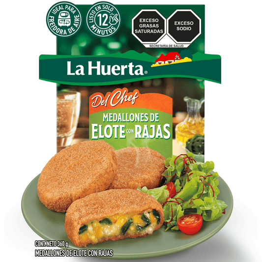 Medallones de Elote con Rajas